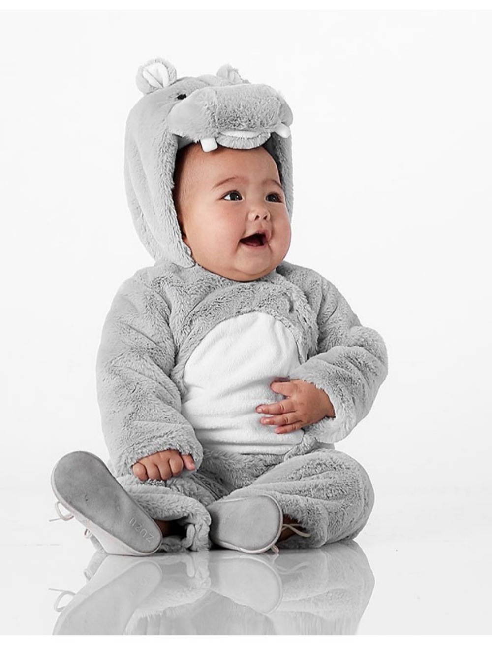 Pottery Barn Kids Baby Grey Hippo One-Piece Halloween Costume